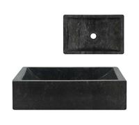 vidaXL Lavabo Mármol Negro Brillo Piedra Natural 45x30x12 cm Pila Baño Aseo