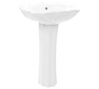 vidaXL Lavabo de pie de cerámica blanco 580x510x200 mm Muebles de baño