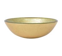 vidaXL Lavabo de Vidrio Templado Dorado 42 cm Lavamanos Cristal Baño Tocador