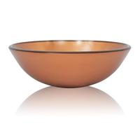 vidaXL Lavabo de Vidrio Templado Marrón 42 cm Lavamanos Cristal Baño Tocador
