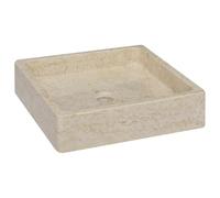 vidaXL Lavabo Lavamanos Inodoro Aseo Cuarto de Baño Cuenca Fregadero Casa Hogar Muebles Mobiliario Decoración Elegante Crema Mármol 40x40x10 cm