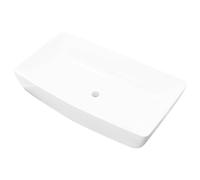 vidaXL Lavabo de baño lujoso rectangular de cerámica blanco