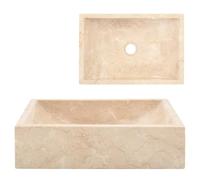 vidaXL Lavabo Mármol Crema Brillo Piedra Natural 45x30x12 cm Pila Baño Aseo