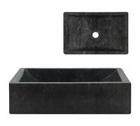 vidaXL Lavabo Mármol Negro Brillo Piedra Natural 45x30x12 cm Pila Baño Aseo