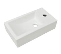 vidaXL Lavabo moderno cuadrado cerámica blanca