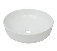 vidaXL Lavabo redondo de cerámica blanco 41,5x13,5 cm