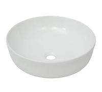 vidaXL Lavabo Moderno Redondo de Cerámica Blanco Lavamanos Cuarto de Baño Aseo