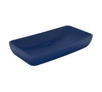 vidaXL Lavabo Rectangular de Lujo Tocador Montado Encima Piedra Vasija Aseo Indoro Garaje Fácil de Limpiar de Cerámica Azul Oscuro Mate 71x38 cm
