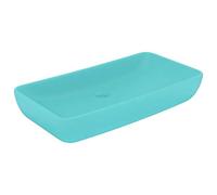vidaXL Lavabo Rectangular de Lujo Tocador Montado Encima Piedra Vasija Aseo Indoro Garaje Fácil de Limpiar de Cerámica Verde Claro Mate 71x38 cm
