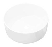 vidaXL Lavabo Moderno Redondo de Cerámica Blanco Lavamanos Aseo Cuarto de Baño