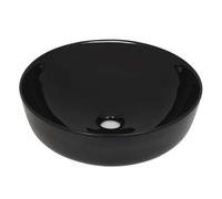 vidaXL Lavabo redondo de cerámica Negro 41,5x13,5