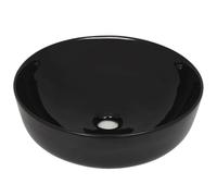 vidaXL Lavabo redondo de cerámica Negro 41,5x13,5