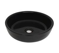 Vidaxl lavabo redondo de cerámica negro 42x12 cm