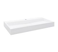 vidaXL Lavabo Resina Mineral/Mármol Baño Servicio Fregadero Pieza Fontanería Bricolaje Instalación Decoración Grifería Sanitario 100x46x11 cm Blanco