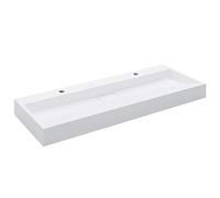 vidaXL Lavabo Resina Mineral/Mármol Baño Servicio Fregadero Pieza Fontanería Bricolaje Instalación Decoración Grifería Sanitario 120x46x11 cm Blanco