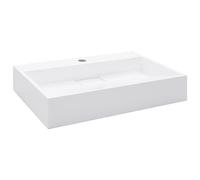 vidaXL Lavabo Resina Mineral/Mármol Baño Servicio Fregadero Pieza Fontanería Bricolaje Instalación Decoración Grifería Sanitario 60x38x11 cm Blanco