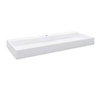 vidaXL Lavabo Resina Mineral/Mármol Baño Servicio Fregadero Pieza Fontanería Bricolaje Instalación Decoración Grifería Sanitario 120x46x11 cm Blanco