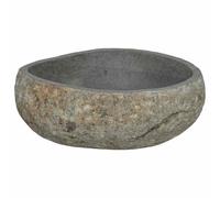vidaXL Lavabo Rústico de Piedra de Río - Accesorio de Fontanería Elegante para Decorar Tus Interiores