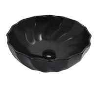 vidaXL Lavabo Sanitario Baño Servicio Fregadero Piezas de Fontanería Bricolaje Instalación Decoración Aseo Grifería Casa 46x17 cm Cerámica Negro