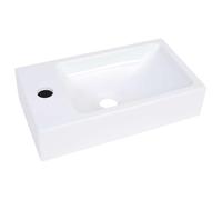 vidaXL Lavabo Cuarto de Baño Palangana de Servicios Fregadero Lavamanos Mueble Aseo Tocador Hogar Resistente SMC Blanco 400x220x90 mm
