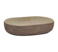 vidaXL Lavabo sobre encimera Ovalado — Lavamanos de tocador, cerámica, Arena Marrón