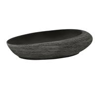 vidaXL Lavabo sobre Encimera Ovalado, Lavamanos de Tocador, Lavabo de Fregadero, Lavamanos sobre Encimera para Baño Aseo, Cerámica Gris y Negro