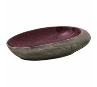 vidaXL Lavabo sobre Encimera Ovalado, Lavamanos de Tocador, Lavabo de Fregadero, Lavamanos sobre Encimera para Baño Aseo, Cerámica Morado Gris
