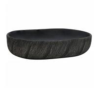vidaXL Lavabo sobre encimera Ovalado, lavamanos de tocador en cerámica para baño/aseo Negro
