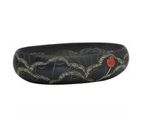 Vidaxl lavabo sobre encimera ovalado cerámica negro 59x40x15 cm 59 cm