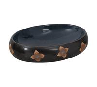 Vidaxl lavabo sobre encimera ovalado cerámica negro y azul 59x40x15 cm 15 cm