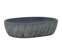 vidaXL Lavabo sobre encimera Ovalado – Lavamanos de tocador en cerámica, Negro y Gris