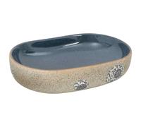 vidaXL Lavabo sobre Encimera Ovalado, Lavamanos de Tocador, Lavabo de Fregadero, Lavamanos sobre Encimera para Baño Aseo, Cerámica Arena y Azul