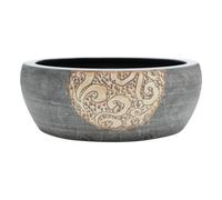 Vidaxl lavabo sobre encimera redondo cerámica marrón y negro φ41x14 cm
