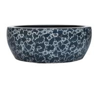 vidaXL Lavabo sobre Encimera Redondo, Lavamanos de Tocador, Lavabo de Fregadero, Lavamanos sobre Encimera para Baño Aseo, Cerámica Negro y Azul