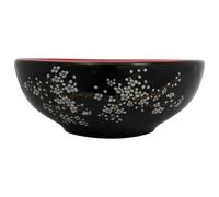 vidaXL Lavabo sobre encimera redondo cerámica rojo y negro Φ41x14 cm