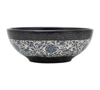 vidaXL Lavabo sobre Encimera Redondo, Lavamanos de Tocador, Lavabo de Fregadero, Lavamanos sobre Encimera para Baño Aseo, Cerámica Negro y Azul