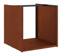 vidaXL Leñero 40x40x40 cm Acero Oxidado, Soporte para leña para Chimenea, Soporte para leña, Soporte para leña, Almacenamiento de leña para Interiores