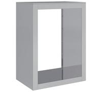 vidaXL Leñero Acero galvanizado 60x40x80 cm, Soporte para leña, Almacenamiento de Troncos, Estante para leñas, Soportes para leña