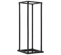 vidaXL Leñero con base acero negro 37x37x113 cm