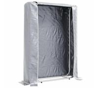 vidaXL Leñero con protector de lluvia 100x25x150 cm acero galvanizado, almacenamiento de leña, soporte para leña para chimenea, almacenamiento de leña para interior