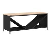 vidaXL Leñero con tablero de madera negro 100,5x35,5x40 cm, soporte para leña para chimenea, soporte para leña, soporte para leña