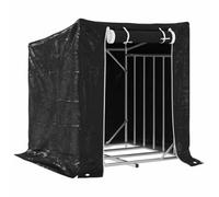 vidaXL Leñero Cubierta Lluvia 101x61x110,5 cm Acero galvanizado