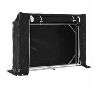 vidaXL Leñero cubierta lluvia 151x40,5x110,5 cm acero galvanizado