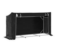 vidaXL Leñero Cubierta Lluvia 200,5x60,5x110,5 cm Acero galvanizado, Almacenamiento de leña, Soporte para leña para Chimenea, Almacenamiento de leña para Interior