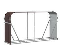 vidaXL Leñero de acero galvanizado marrón 180x45x100 cm
