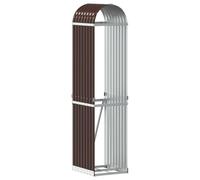 vidaXL Leñero estante para troncos – Acero galvanizado marrón – Para salón y jardín