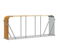 vidaXL Leñero de acero galvanizado marrón claro 234x45x100 cm