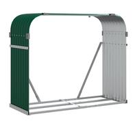 vidaXL Leñero de acero galvanizado verde 120x45x100 cm