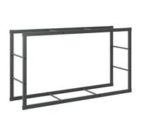 vidaXL Leñero de Acero Negro 110x30x61 cm, Soporte para leña, Estante para leña, Soporte para Troncos para Chimenea, Almacenamiento de leña