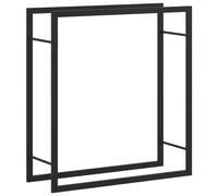vidaXL Leñero Estante Leña Sala Salón Estar Organizador Mueble Estantería Almacenamiento Decoración Habitación Acero Negro Mate 80x28x86 cm